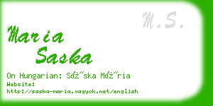 maria saska business card